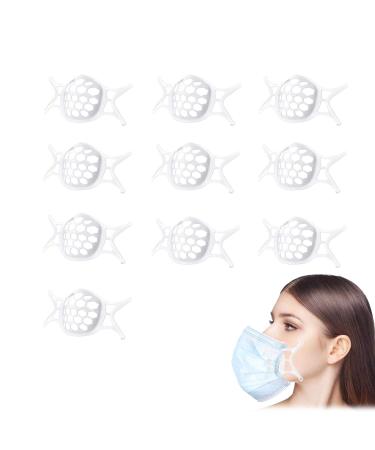 Upgrade 3D Silicone Bracket for Bandana - Mask Inner Support Frame Keep The Fabric Away from The Mouth for More Breathing Comfortable (10, White) 10 White