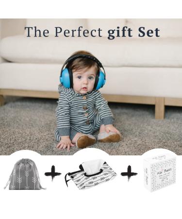 Kiki Babies Baby Noise Canceling Headphones with Baby Wipes Dispenser and Travel Bag - Premium Infant Ear Muffs for Concerts, Outdoors, Airplane - Comfortable Design - Buy Online on SooperMarket.com