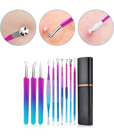 Rehomy 10pcs Stainless Steel Blackhead Remover Extractor Tools Acne Kit Pimple Popper Tool Kit for Nose Face Forehead - Buy Online on SooperMarket.com