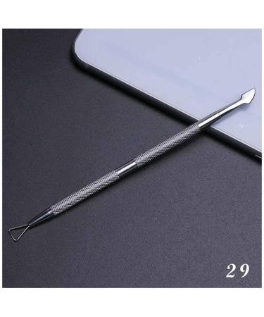 1pcs Double-end Nail Art Cuticle Remover Stainless Steel Manicure Pedicure Pusher Fork Scissor Trimmer 2-ways Nails Tool 27 - Buy Online on SooperMarket.com