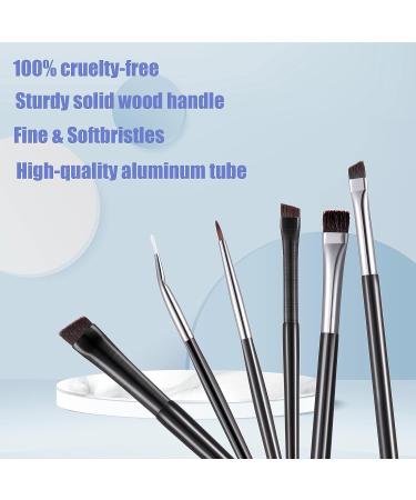 Goth Makeup Brush Set - 6 Piece Ultra Thin Slanted Flat Angle Brushes for Eyeliner & Eye Shadow - Women's Cosmetics - Buy Online on SooperMarket.com