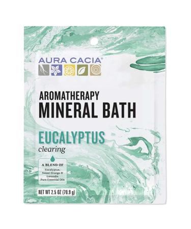 Aura Cacia Clearing Eucalyptus Aromatherapy Mineral Bath | 2.5 oz. Packet