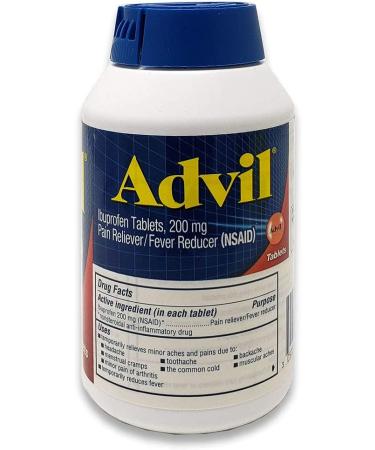 Advil 200mg Ibuprofen Coated Tablets - 360 Count - Pain Reliever & Fever Reducer - Buy Online on SooperMarket.com