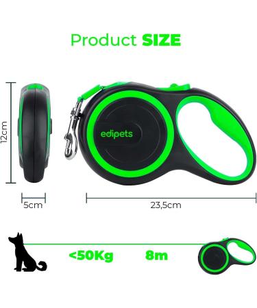 Edipets Retractable Dog Leash - 5m Flexible Band for Pets Up to 50kg | Extendable Inserable & Ideal for Walks - Buy Online on SooperMarket.com