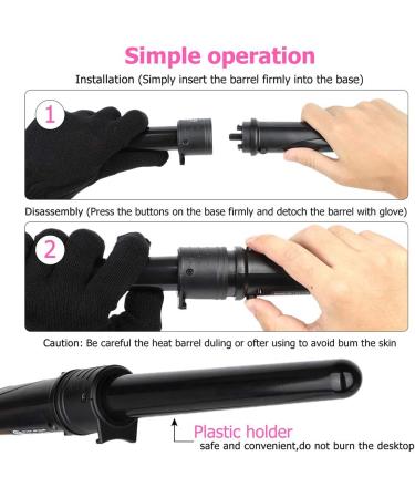 Culwad 5 in 1 Curling Wand Set - Multifunctional Ceramic Coating & Glove - 7-Part International Shipping - Buy Online on SooperMarket.com