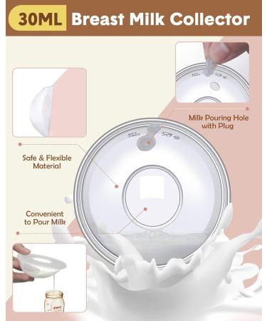 Lictin Reusable Breast Milk Collection Shells - Soft, Flexible Nursing Cups for Breastfeeding - 30ML/2PCS with Knitted Storage Bag - Buy Online on SooperMarket.com