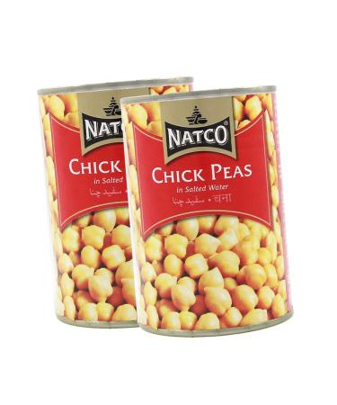 Natco Chick Peas | 400G | Chickpeas in Salted Water |Kala Chana |High Protein | Vegan |Ready to Cook | Indian Origin (Pack of 2)