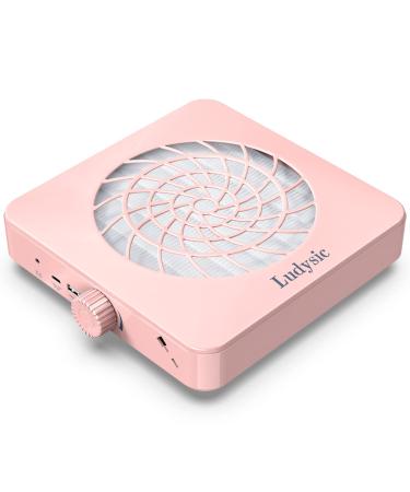 Nail Dust Collector with Reusable Filter Extractor Vacuum Dust Collector for Acrylic Nail with Powerful Fan Low noise Nail Salon or Home Use (Pink)