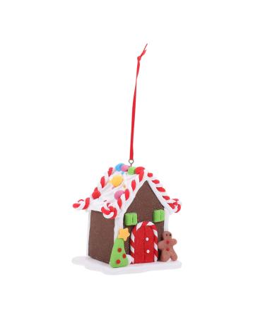 Alipis 5 Pcs Polymer Clay House Decoration Christmas Ornaments Miniatures Figurines Christmas Gingerbread Ornament Dollhouse Miniature Xmas Party Decor Soft Clay Candy Assorted Colorx5pcs 7.5X7.5X5.5CMx5pcs