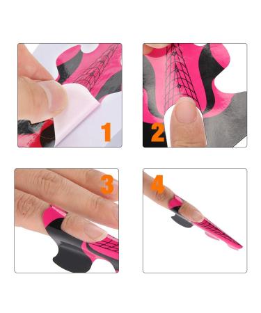 Rotekt 100pcs Nail Forms for Nail Extension - UV Builder Gel Paper Tray & Nail Art Accessories for Perfect Nails | International Shipping Available - Buy Online on SooperMarket.com