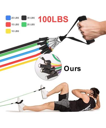 5pcs Resistance Bands Set with Handles | 150LBS Strength Training Tubes for Men and Women | Home Workout Equipment - Buy Online on SooperMarket.com