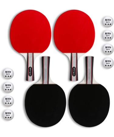 Premium 4 Player Ping Pong Paddle Set with 8 Professional Balls - Indoor-Outdoor Table Tennis Kit with Portable Storage Case - Buy Online on SooperMarket.com
