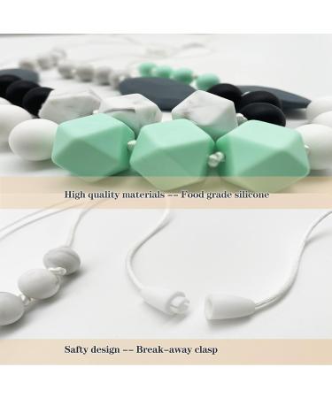2 Pack Silicone Baby Teething Necklace Set for Mom - Sensory Chew Necklaces for Kids - Teether Toys for Boys and Girls - Reduce Anxiety - Nursing Necklace - Buy Online on SooperMarket.com