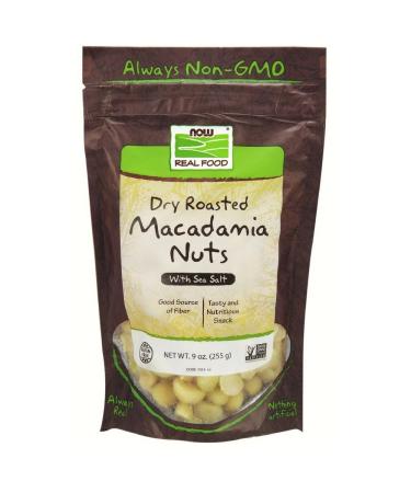 NOW Foods Dry Roasted & Salted Macadamia Nuts, 9-Ounce