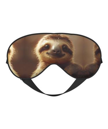 SSIMOO Adorable Sloth Sleep Mask-Adjustable Breathable Fashionable Eye Mask for A Comfortable Sleep Experience Black