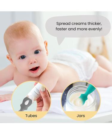 4 Pack Baby Diaper Cream Brush Set for Newborns - Silicone Spatula Applicator in Blue Green Gray White - Buy Online on SooperMarket.com