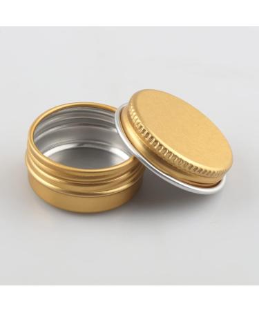 Zeoabsy 24 Pieces 10ml Gold Aluminum Empty Doses - Screw Lid Round Tins for Cosmetics Candles & Ointments - Includes 6 Spatulas - Buy Online on SooperMarket.com