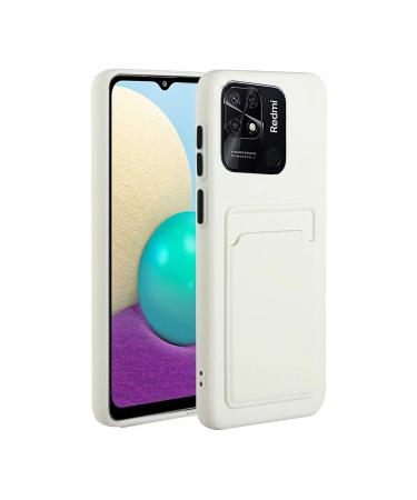 Tivenfezk Nadoli Silicone Case for Xiaomi Redmi 10c Ultra thin shockproof scratch -resistant wallet soft TPU protective cover Mobile phone case with credit card holder Xiaomi Redmi 10c white