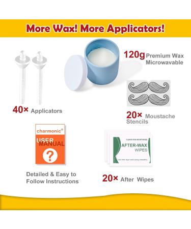Nose Hair Wax Kit - 120g Wax with 40 Applicators & 20 Wipes - Painless Hair Removal for Men and Women - Buy Online on SooperMarket.com