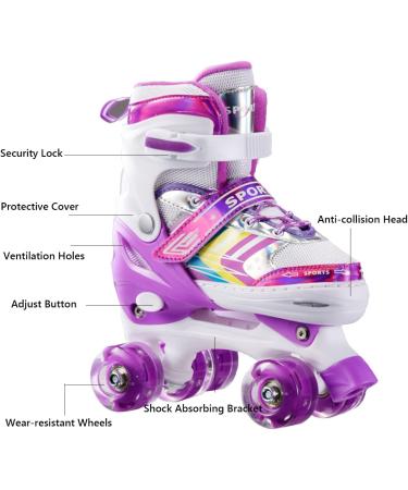 Buy Sumeber Adjustable Inline Skates for Kids - Light-Up Wheels Pink & Purple Perfect Birthday & Christmas Gifts (EU 32/33/34/35) - Buy Online on SooperMarket.com