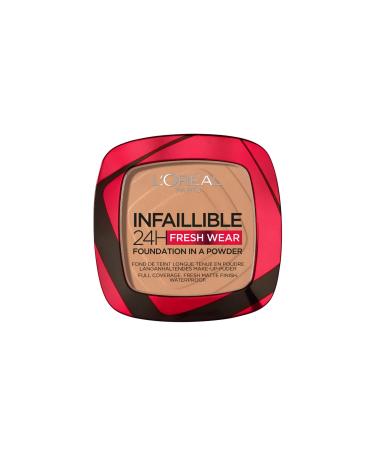 L'Oreal Paris Foundation in a Powder Longwear Coverage with a Mattifying Finish Water- and Heat-Resistant Infallible 24H Fresh Wear 260 Golden Sun 260 Golden Sun 9 g (Pack of 1)