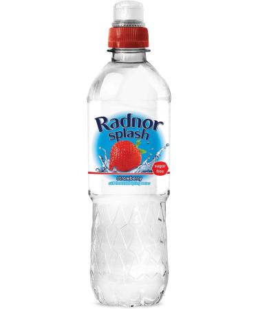 Radnor Splash Strawberry Still Flavoured Spring Water | Sugar Free | Refreshing | Natural Taste | 24x500ml Strawberry 500 ml (Pack of 24)