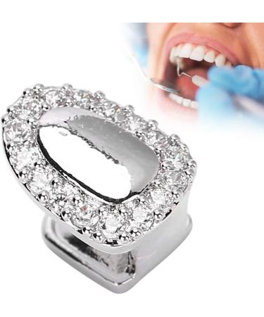 Teeth Jewelry Tooth Gems Teeth Grills Single Tooth Bling Teeth Accessory Decoration for Halloween Party Hip Hop Show (Single portal diamond silver) - Buy Online on SooperMarket.com