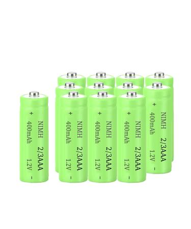 1.2v 2/3 AAA 400mah NiMH Rechargeable Batteries with Button Top for DIY LED Solar Light 12 Packs
