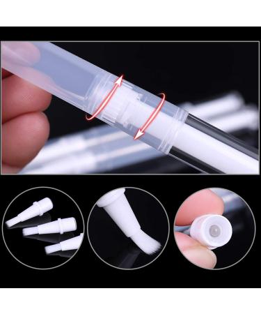 12Pcs 3ml Empty Nail Oil Pens with Brush Tip for Lip Gloss and Eyelash Growth - Transparent Twist Pens for Precise Application (12PCS) - Buy Online on SooperMarket.com