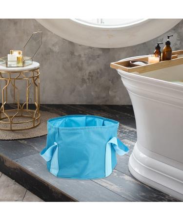 Portable Foot Massager & Soaking Basin | Foldable Travel Foot Bath 30x30cm - Blue - Buy Online on SooperMarket.com