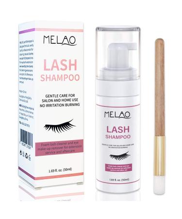 Eyelash Extension Cleanser Eyelid Foaming Cleanser Lash Foam Shampoo for Extensions, Oil, Paraben & Sulfate Free,100% Safe for Natural Lashes, Non-Irritating, Perfect for Professional Salon 1.69fl.oz
