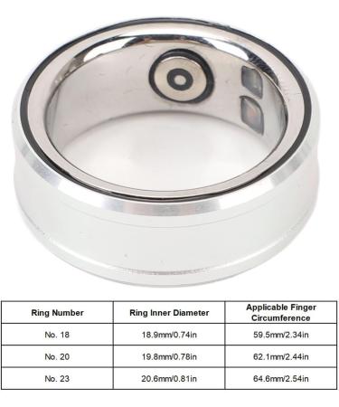 Smart Health Ring - Waterproof Stainless Steel Fitness Tracker with Body Temperature Light Monitoring & Sleep Quality Detection | Size 18 (18.9mm) - Perfect for Daily Use - Buy Online on SooperMarket.com