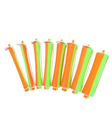 NOLITOY 8set 80pcs Curling Iron Hair Rollers Curling Wand Fashionable Hair Curler Two-color Rubber Band