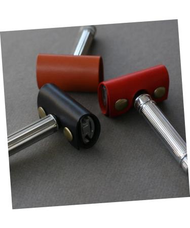 Foytoki Shaver Case - 2 Pieces Synthetic Leather Razor Accessories | Men's Razor Storage Bags | Brown 8.5x4.5cm - Buy Online on SooperMarket.com