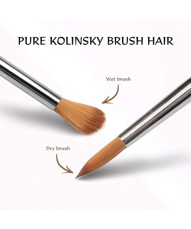 Acrylic Brush #20 Sable Kolinsky - Nail Art & Manicure Tool | Zobelhaar Wood Gel Brush for Acrylic Nails - Buy Online on SooperMarket.com