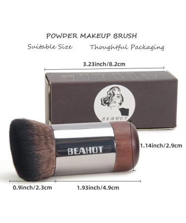 BEAHOT Kabuki Makeup Brush for Blush, Bronzer, and Foundation - Wooden Handle, Perfect for Liquid Makeup and Flawless Powder Cosmetics - Buy Online on SooperMarket.com