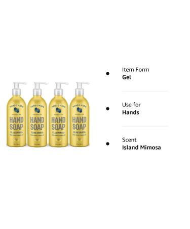 Hand in Hand Nourishing Liquid Hand Soap - Fresh Coconut & Mango Scent 4 Pack - 10 Fl Oz Island Mimosa - Pack of 4 - Buy Online on SooperMarket.com