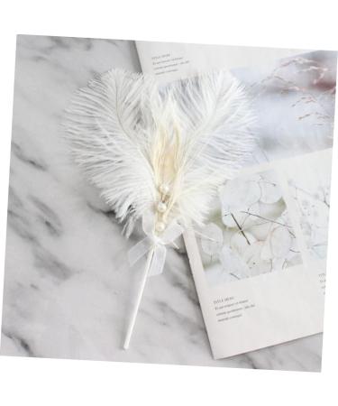 NAMOARLY 2 Pcs Insert Pearl Trim Pearl Decor Beige Decor Ostrich Trim Baking Diy Decor Dessert Inserting Decor Inserting Baking Topper Baking Toppers Insert Card Cake White White 12X5.5CM - Buy Online on SooperMarket.com