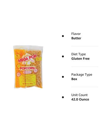 Perfectware Popcorn 8oz Portion Packs - Box of 6 | For 6oz Poppers | 6ct - Buy Online on SooperMarket.com