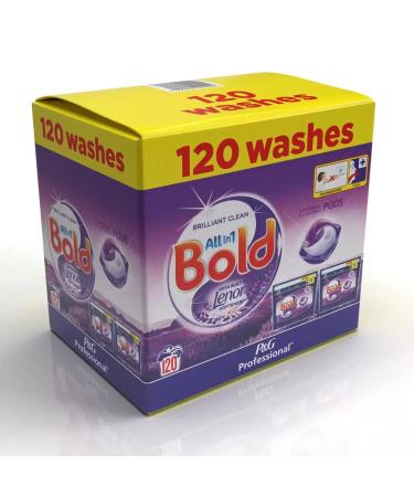 Bold All in One Pods with built in Lenor softener Lavender & Camomile 120 Count Lavender 1 Count (Pack of 1)