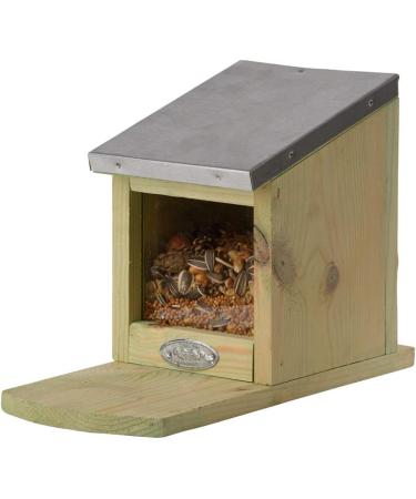 Squirrel Nut Feeder Zinc Roof Pinewood FSC 100% Wildlife Garden - Buy Online on SooperMarket.com