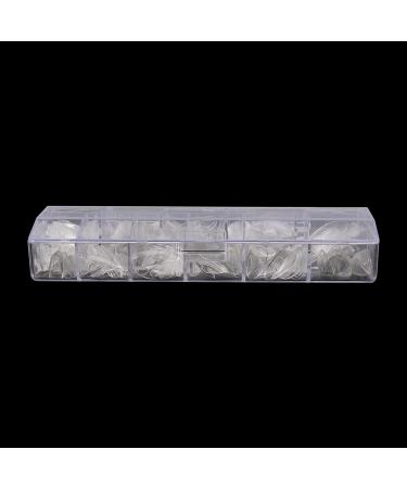 Almond Shaped Nail Tips 500Pcs Clear Acrylic Medium Nails Full Cover with Case for DIY Nail Art 10 Sizes - Buy Online on SooperMarket.com