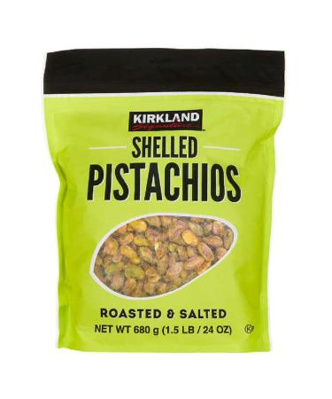 Kirkland Signature Nuts, Shelled Pistachios Roasted & Salted 24 Ounce (Pack of 1)