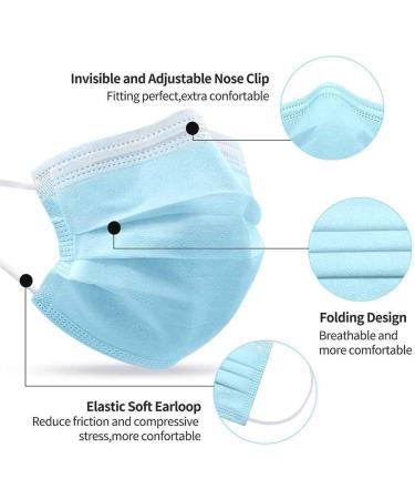 G-Box 3-Ply Adult Disposable Face Masks with Elastic Earloops & Metal Nose-wire (50 Pink) - Buy Online on SooperMarket.com