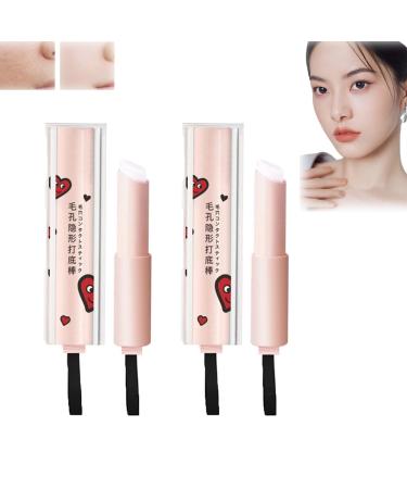 Statisticalt New Magical Pore Eraser Waterproof Face Primer Stick Statisticalt Pore Primer Stick Lightweight Blur Pore Eraser Stick Pore Eraser Stick Hydrating Matte for All Skin (2PCS)