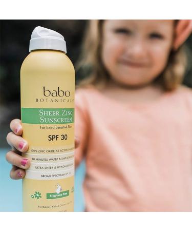 Babo Botanicals Sheer Zinc SPF 30 Continuous Spray Sunscreen - 100% Mineral, Unscented (12 Fl Oz, Pack of 2) - Buy Online on SooperMarket.com