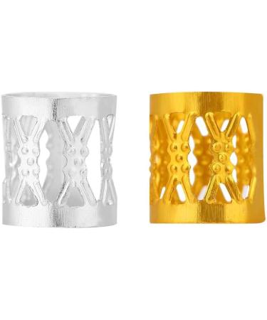 Dreadlock Accessories Adjustable Colorful Braiding Hair Rings Hair Braid Rings Adjustable Metal Decoration Tools(Gold+Silver) - Buy Online on SooperMarket.com