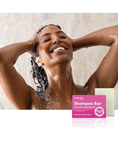 Friendly Soap Handmade Natural Lavender & Geranium Shampoo Bar - Relaxing Rich Nourishing 95g - Buy Online on SooperMarket.com