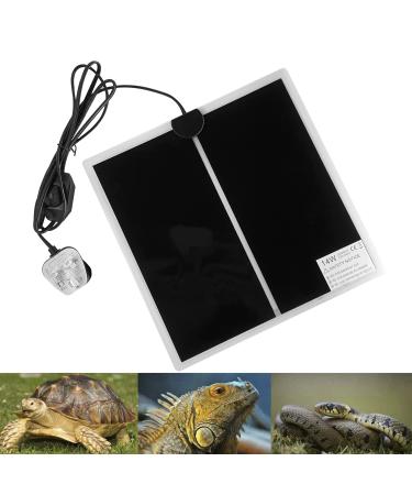 PeSandy Reptile Heating Mat with Temperature Adjustment 14W Non-Adhesive Heat Pad for Reptiles Tortoise Snakes Lizard Gecko Hermit Crab Turtle Amphibians - Removable Under Tank Heat Pad (11x11 inch) 1PCS 14w