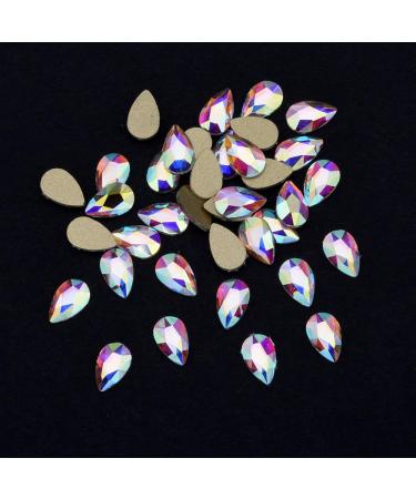 Tisslan 100pcs Crystal AB Foiled Pear Shape Flatback Rhinestone Set for Nail Art Decorations - DIY Supplies - Buy Online on SooperMarket.com